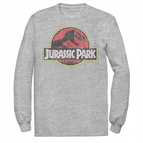New限定品 Licensed Character キャラクター パーク ロゴ スリーブ グラフィック Tシャツ ヘザー 長袖 Sleeve Heather Licensed Character Jurassic Park Distressed Original Logo Graphic Tee Athletic メンズファッション ト 最新情報 Josenopolis Mg Gov Br