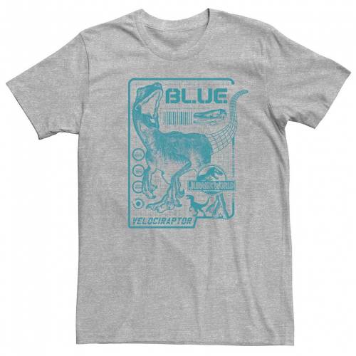 国際ブランド Licensed Character キャラクター 青色 ブルー Tシャツ ヘザー Heather Licensed Character Jurassic World Two Blue Raptor Schematic Tee Athletic メンズファッション トップス Tシャツ カットソー 最高の Restaurant Lafabrique Fr