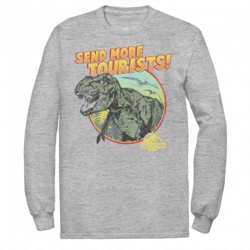 キャラクター パーク Tシャツ ヘザー 【 LICENSED CHARACTER JURASSIC PARK T-REX SEND MORE TOURISTS TEE / ATHLETIC HEATHER 】 メンズファッション トップス カットソー|スニケス