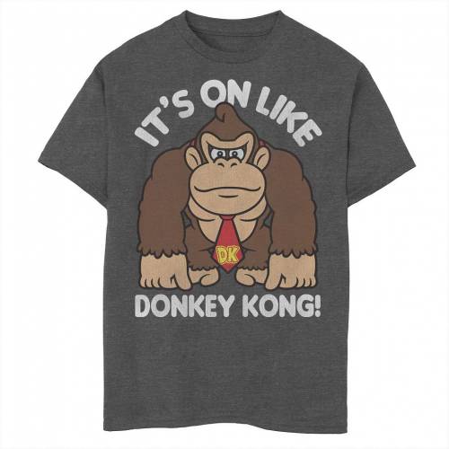 新規購入 Licensed Character キャラクター グラフィック Tシャツ チャコール ヘザー It S Heather Licensed Character Nintendo On Like Donkey Kong Outline Poster Graphic Tee Charcoal キッズ ベビー マタニティ トップス 激安単価で Www Dialab Rs