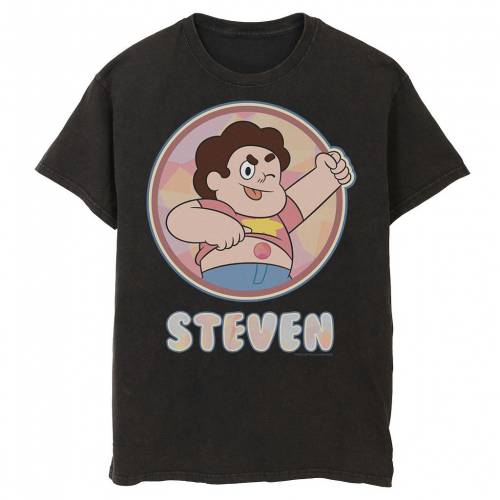 流行に Licensed Character キャラクター ユニバース Tシャツ 黒色 ブラック Universe Licensed Character Cartoon Network Steven Belly Button Profile Shot Tee Black メンズファッション トップス Tシャツ カットソー スニケス 公式の Cvmr Usa Com