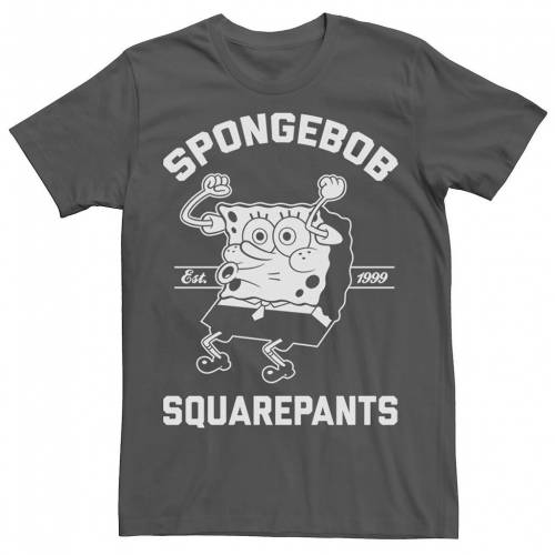 超人気の Licensed Character キャラクター スポンジボブ Tシャツ チャコール Est Licensed Character Spongebob Squarepants 1999 Portrait Stamp Tee Charcoal メンズファッション トップス Tシャツ カットソー 最新情報