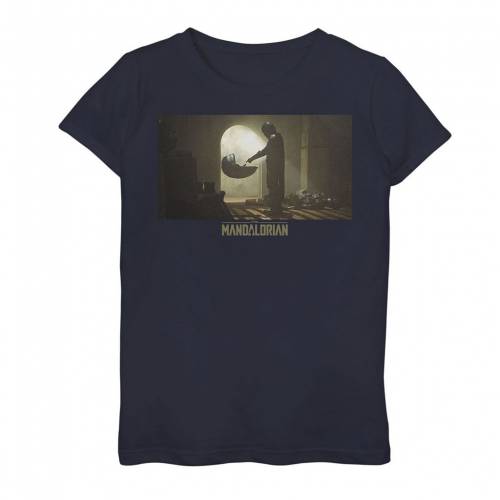 値引 Star Wars グラフィック Tシャツ 紺色 ネイビー スターウォーズ The Mandalorian Child Aka Yoda First Meeting Panel Graphic Tee Navy キッズ ベビー マタニティ トップス Tシャツ 最安値 Neostudio Ge