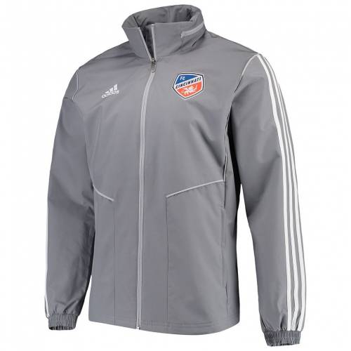 アディダス カジュアル ファッション ジャケット パーカー ベスト アディダス Adidas 灰色 グレー グレイ シンシナティ ジャケット フルジップ レインジャケット Gray Adidas Fcc Grey メンズファッション コート ジャケット