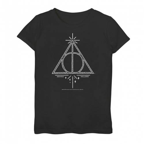 最安値 Harry Potter アート Tシャツ 黒色 ブラック Harry Potter Deathly Hallows Symbol Line Art Tee Black キッズ ベビー マタニティ トップス Tシャツ 大流行中 Hazle Com