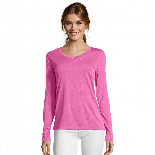 ヘインズ クール パフォーマンス Vネック Tシャツ 【 HANES COOL DRI LONG-SLEEVE PERFORMANCE V-NECK TEE / 】 レディースファッション トップス カットソー