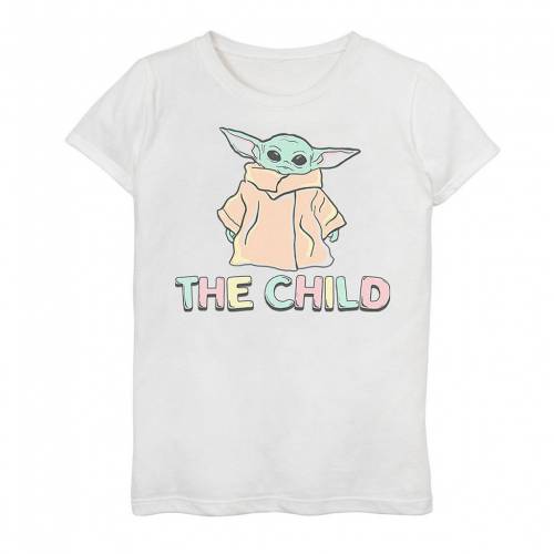 オープニング大放出セール 楽天市場 Licensed Character キャラクター Tシャツ 白色 ホワイト スターウォーズ Licensed Character The Mandalorian Child Aka Yoda Colored Tee White キッズ ベビー マタニティ トップス Tシャツ スニケス 超激安 Lexusoman Com