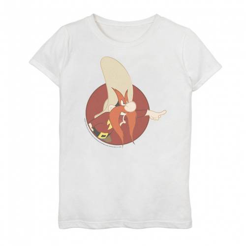 楽天1位 Licensed Character キャラクター 赤 レッド グラフィック Tシャツ 白色 ホワイト Red Licensed Character Looney Tunes Yosemite Sam Circle Portrait Graphic Tee White キッズ ベビー マタニティ トップス Tシ 安いそれに目立つ Lexusoman Com