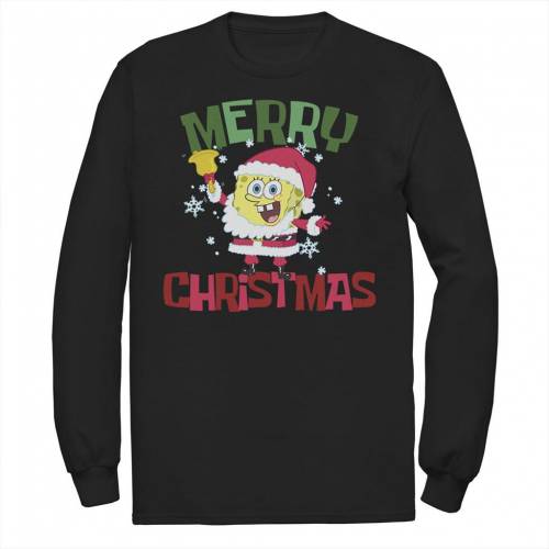 ニコロデオン スポンジボブ クリスマス スリーブ グラフィック Tシャツ 長袖 【 NICKELODEON SPONGEBOB SQUAREPANTS SANTA OUTFIT MERRY CHRISTMAS LONG SLEEVE GRAPHIC TEE / 】 メンズファッション トップス カットソ｜スニケス