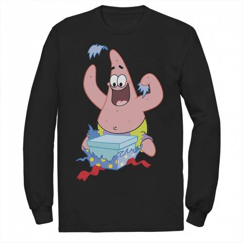 手数料安い Nickelodeon スポンジボブ スリーブ Tシャツ 黒色 ブラック 長袖 Sleeve Nickelodeon Spongebob Squarepants Patrick Star Holiday Tee Black メンズファッション トップス Tシャツ カットソー スニケス 最適な価格 Www Clanpulsar Com