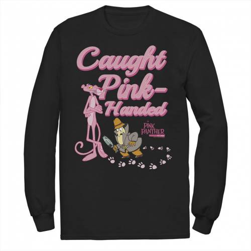 キャラクター ピンク スリーブ グラフィック Tシャツ 長袖 【 LICENSED CHARACTER PINK PANTHER CAUGHT PINK-HANDED LONG SLEEVE GRAPHIC TEE / 】 メンズファッション トップス カットソー｜スニケス