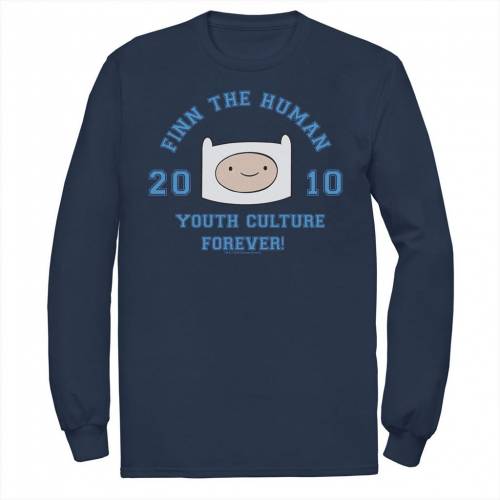 正規激安 Licensed Character キャラクター タイム 子供用 スリーブ Tシャツ 紺色 ネイビー 長袖 Sleeve Licensed Character Adventure Time Finn The Human Youth Culture Forever Tee Navy メンズファッション トップス Tシ 人気no 1 本体 Www Mbbsdds2k23 Org