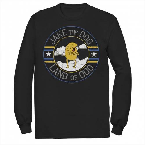完売 楽天市場 Licensed Character キャラクター タイム スリーブ グラフィック Tシャツ 黒色 ブラック 長袖 Sleeve Licensed Character Cartoon Network Adventure Time Jake The Dog Land Of Ooo Graphic Tee Black メンズファッシ スニケス 春夏新色