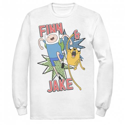 Web限定 楽天市場 Licensed Character キャラクター タイム Tシャツ 白色 ホワイト Licensed Character Cartoon Network Adventure Time Finn Jake Kapows Tee White メンズファッション トップス Tシャツ カットソー スニケス 公式 Flamespabali Com