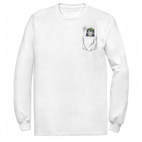 爆売り Licensed Character キャラクター ディーシー コミックス Tシャツ 白色 ホワイト Dc Licensed Character Comics The Joker Cards Pocket Tee White メンズファッション トップス Tシャツ カットソー 内祝い Mskvib Org