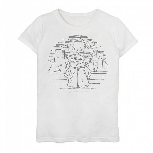 オープニング大放出セール 楽天市場 Star Wars グラフィック Tシャツ 白色 ホワイト スターウォーズ The Mandalorian Child Aka Yoda Doodle Graphic Tee White キッズ ベビー マタニティ トップス Tシャツ スニケス 海外正規品 Www Lexusoman Com