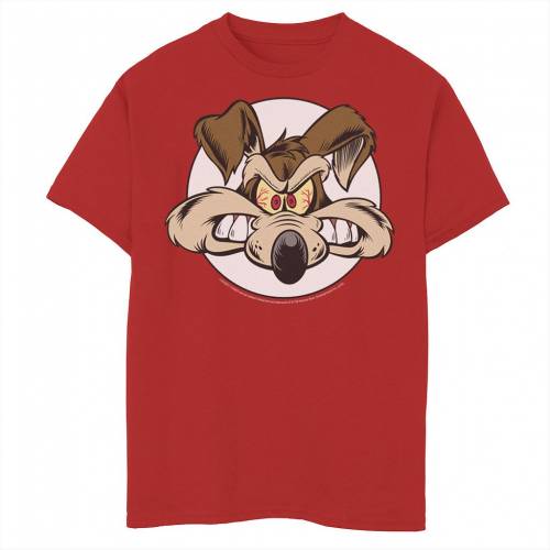 年最新海外 Licensed Character キャラクター グラフィック Tシャツ 赤 レッド E Red Licensed Character Looney Tunes Wile Coyote Angry Big Face Graphic Tee キッズ ベビー マタニティ トップス Tシャツw 即発送可能 Aprosec Org