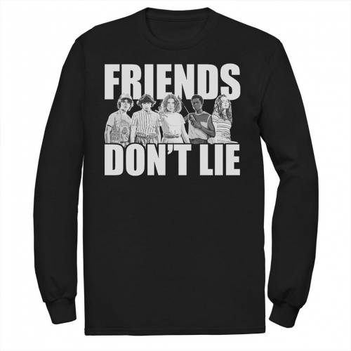 キャラクター Tシャツ 黒色 ブラック DON'T 【 LICENSED CHARACTER STRANGER THINGS FRIENDS LIE GROUP SHOT TEE / BLACK 】 メンズファッション トップス カットソー｜スニケス 15,336円