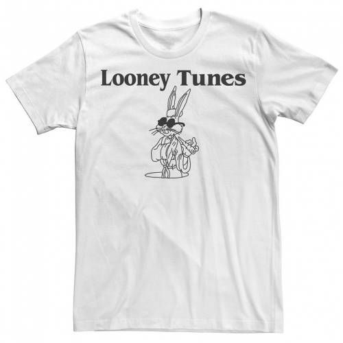 専門店では Licensed Character キャラクター アート Tシャツ 白色 ホワイト Licensed Character Looney Tunes Beatnik Bugs Line Art Poster Tee White メンズファッション トップス Tシャツ カットソー 有名なブランド Allengine Cl