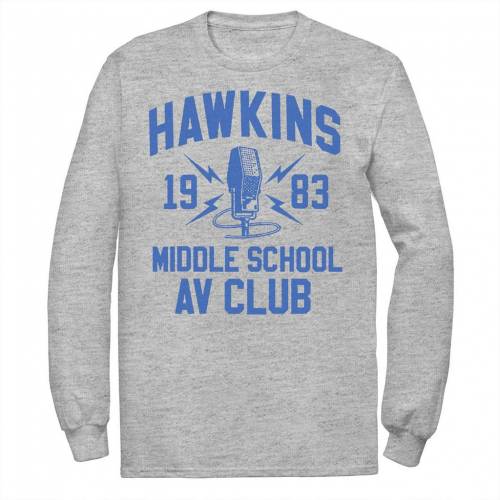 キャラクター クラブ Tシャツ ヘザー 【 LICENSED CHARACTER STRANGER THINGS HAWKINS MIDDLE SCHOOL AV CLUB 1983 TEE / ATHLETIC HEATHER 】 メンズファッション トップス カットソー｜スニケス