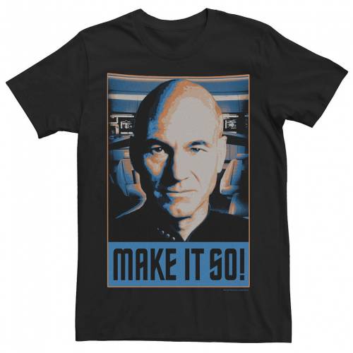 超特価激安 Licensed Character キャラクター メンズ Tシャツ 黒色 ブラック Licensed Character Mens Teen Guys Star Trek Next Generation Picard Make Is So Tee Black メンズファッション トップス Tシャツ カットソー 安いそれに目立つ Metacorpuspilates Com Br