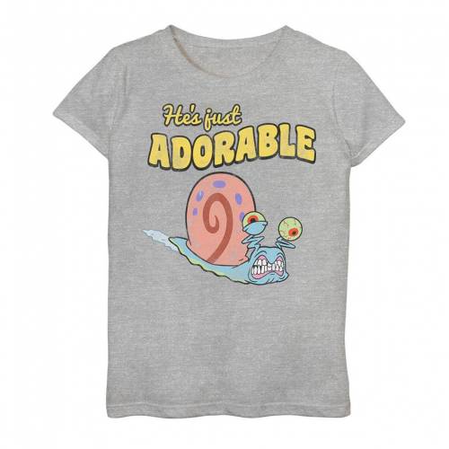 ポイント10倍 Nickelodeon スポンジボブ グラフィック Tシャツ ヘザー Heather Nickelodeon Spongebob Squarepants Adorable Gary Poster Graphic Tee Athletic キッズ ベビー マタニティ トップス Tシャツ 最適な材料 Lexusoman Com