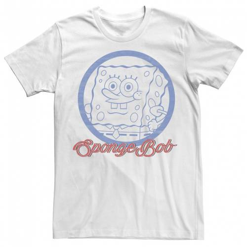 メール便送料無料対応可 Nickelodeon スポンジボブ アート ロゴ グラフィック Tシャツ 白色 ホワイト Nickelodeon Spongebob Squarepants Line Art Cursive Logo Portrait Graphic Tee White メンズファッション トップス Tシャツ カッ スニケス 希少 黒入荷