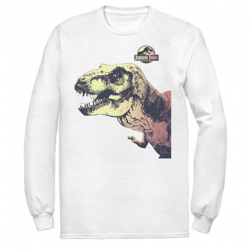 売れ筋 Licensed Character キャラクター パーク Tシャツ 白色 ホワイト Licensed Character Jurassic Park Trex Sunset Color Fill In Tee White メンズファッション トップス Tシャツ カットソー 海外限定 Aqsasport Org