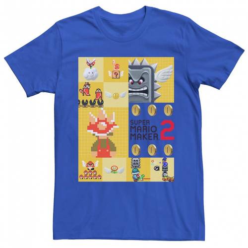 キャラクター スリーブ Tシャツ 半袖 【 LICENSED CHARACTER NINTENDO SUPER MARIO MAKER 2 BUILDING BLOCKS SHORT SLEEVE TEE / ROYAL 】 メンズファッション トップス カットソー｜スニケス