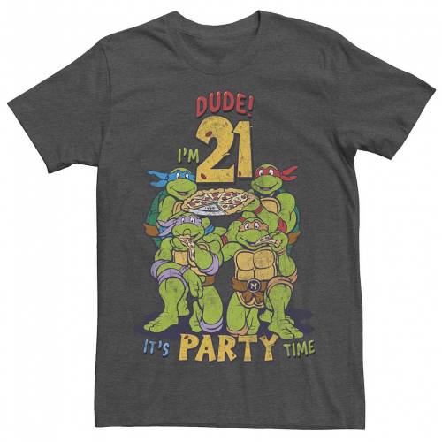 キャラクター タイム スリーブ Tシャツ チャコール ヘザー I'M IT'S 半袖 【 LICENSED CHARACTER NINJA TURTLES DUDE 21 PARTY TIME SHORT SLEEVE TEE / CHARCOAL HEATHER 】 メンズファッション トップス カットソー｜スニケス
