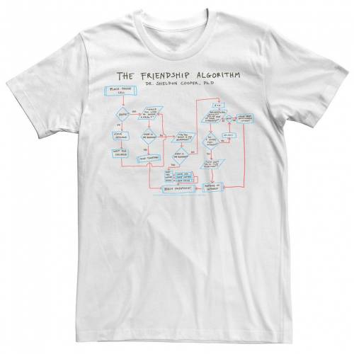 楽天市場 キャラクター Tシャツ 白色 ホワイト Licensed Character The Big Bang Theory Friendship Algorithm Tee White スニケス