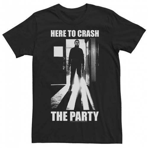 キャラクター グラフィック Tシャツ 黒色 ブラック 【 LICENSED CHARACTER HALLOWEEN MICHAEL MYERS HERE TO CRASH THE PARTY GRAPHIC TEE / BLACK 】 メンズファッション トップス カットソー｜スニケス