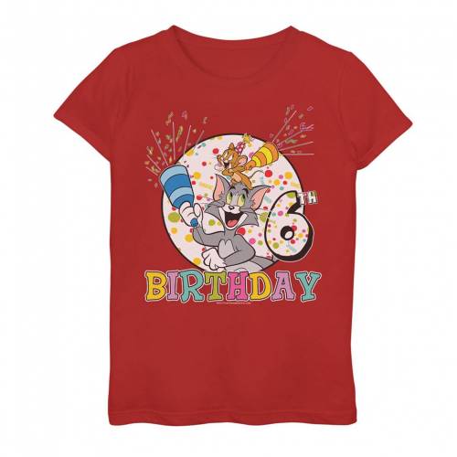 楽天ランキング1位 Licensed Character キャラクター Tシャツ 赤 レッド Red Licensed Character Tom And Jerry 6th Birthday Portrait Tee キッズ ベビー マタニティ トップス Tシャツ 超人気 Lexusoman Com