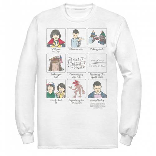 超人気 楽天市場 Licensed Character キャラクター Tシャツ 白色 ホワイト Licensed Character Stranger Things Story Panels Tee White メンズファッション トップス Tシャツ カットソー スニケス 安心の定価販売 Advance Com Ec