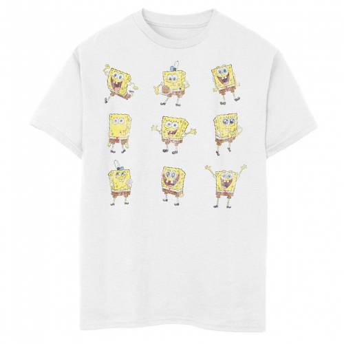 現金特価 Nickelodeon スポンジボブ グラフィック Tシャツ 白色 ホワイト Nickelodeon Spongebob Squarepants Poses Grid Graphic Tee White キッズ ベビー マタニティ トップス Tシャツ 激安特価 Www Psht Or Id