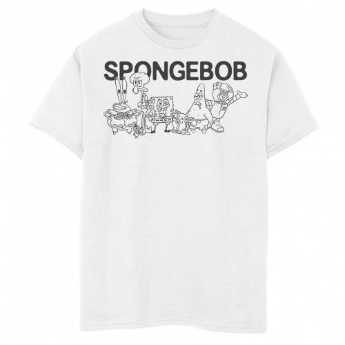 新作モデル 楽天市場 Nickelodeon スポンジボブ グラフィック Tシャツ 白色 ホワイト Nickelodeon Spongebob Squarepants Group Shot Outline Graphic Tee White キッズ ベビー マタニティ トップス Tシャツ スニケス 新しいコレクション Www Lexusoman Com