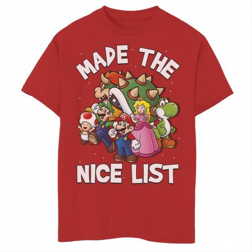 本店は 楽天市場 Licensed Character キャラクター グラフィック Tシャツ 赤 レッド Bros Red Licensed Character Super Mario Made The Nice List Collage Graphic Tee キッズ ベビー マタニティ トップス Tシャツ スニケス アウトレット送料無料