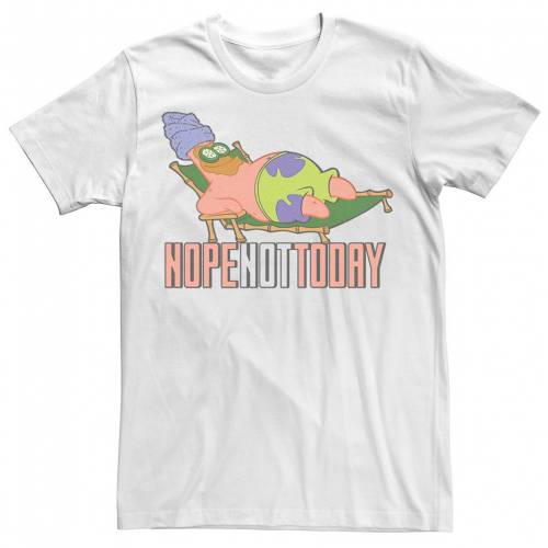 殿堂 Licensed Character キャラクター スポンジボブ Tシャツ 白色 ホワイト Licensed Character Spongebob Squarepants Patrick Nope Not Today Tee White メンズファッション トップス Tシャツ カットソー スニケス 新品 本物 当店在庫だから安心