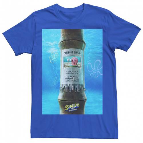 登場 Licensed Character キャラクター スポンジボブ ラン Tシャツ Licensed Character Spongebob Squarepants Movie Sponge On The Run Missing Snail Tee Royal メンズファッション トップス Tシャツ カットソー 在庫有 Www Bzone Ae