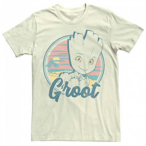 ご予約品 Licensed Character キャラクター ギャラクシー Tシャツ ナチュラル Licensed Character Marvel Guardians Of The Galaxy Groot Tropical Portrait Tee Natural メンズファッション トップス Tシャツ カットソー い出のひと時に とびきりのおしゃれを