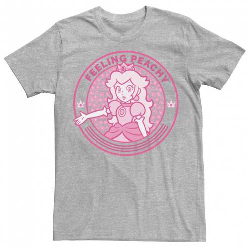 キャラクター プリンセス Tシャツ ヘザー 【 LICENSED CHARACTER SUPER MARIO PRINCESS PEACH FEELING PEACHY CHEETAH PRINT TEE / ATHLETIC HEATHER 】 メンズファッション トップス カットソー｜スニケス