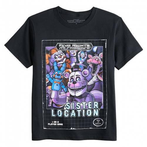 新品本物 楽天市場 Licensed Character キャラクター Tシャツ 黒色 ブラック Freddy S Licensed Character Five Nights At Sister Location Tee Black キッズ ベビー マタニティ トップス Tシャツ スニケス 超人気 Lexusoman Com