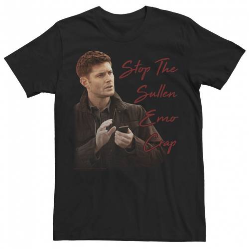 最新情報 楽天市場 Licensed Character キャラクター Tシャツ 黒色 ブラック Licensed Character Supernatural Dean Stop The Sullen Emo Crap Portrait Tee Black メンズファッション トップス Tシャツ カットソー スニケス 再再販 Advance Com Ec