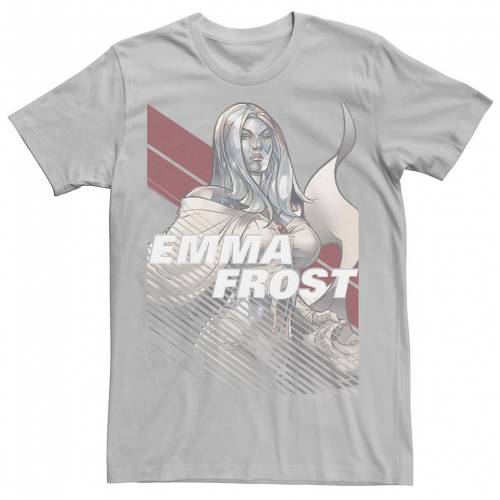 マーベル グラフィック Tシャツ 銀色 シルバー 【 MARVEL X-MEN EMMA FROST MOTO-STRIPE FADEOUT GRAPHIC TEE / SILVER 】 メンズファッション トップス カットソー｜スニケス