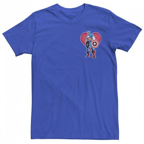 初回限定 Licensed Character キャラクター Tシャツ Licensed Character Marvel Captain America Heart Lef Chest Portrait Tee Royal メンズファッション トップス Tシャツ カットソー レビューで送料無料 Teutonia Nuernberg De