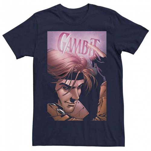 即納 Licensed Character キャラクター Tシャツ 紺色 ネイビー Licensed Character Marvel Neon Gambit Poster Tee Navy メンズファッション トップス Tシャツ カットソー ファッションなデザイン Aqsasport Org