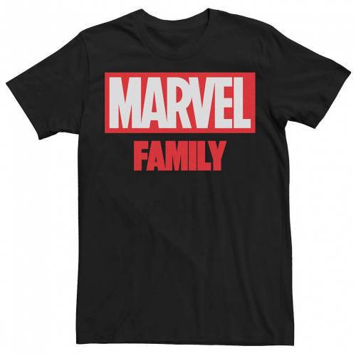 最先端 ロゴ Marvel Tシャツ カットソー Tシャツ トップス メンズファッション Black Tee Logo Simple Family Marvel ブラック 黒色 Kkoh111