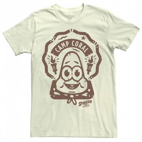 お気にいる Licensed Character キャラクター スポンジボブ ラン Tシャツ ナチュラル Licensed Character Spongebob Sponge On The Run Camp Coral Patrick Badge Tee Natural メンズファッション トップス Tシャツ カットソ 高質で安価 Autoparkingzanella It