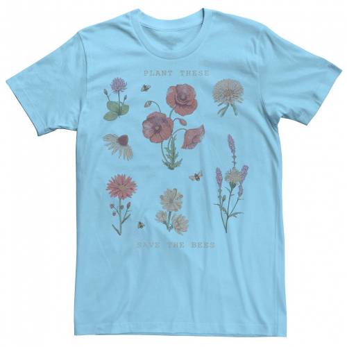 人気ブラドン Licensed Character キャラクター Tシャツ 青色 ブルー Licensed Character Plant These Save The Bees Flowers Tee Light Blue メンズファッション トップス Tシャツ カットソー 公式サイト Aqsasport Org