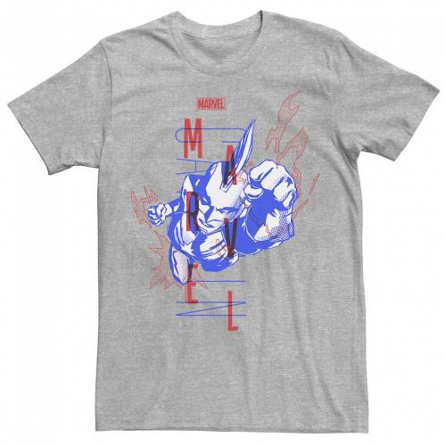 マーベル グラフィック Tシャツ ヘザー 【 MARVEL CAPTAIN FLYING SKETCH BOLD POSTER GRAPHIC TEE / ATHLETIC HEATHER 】 メンズファッション トップス カットソー｜スニケス